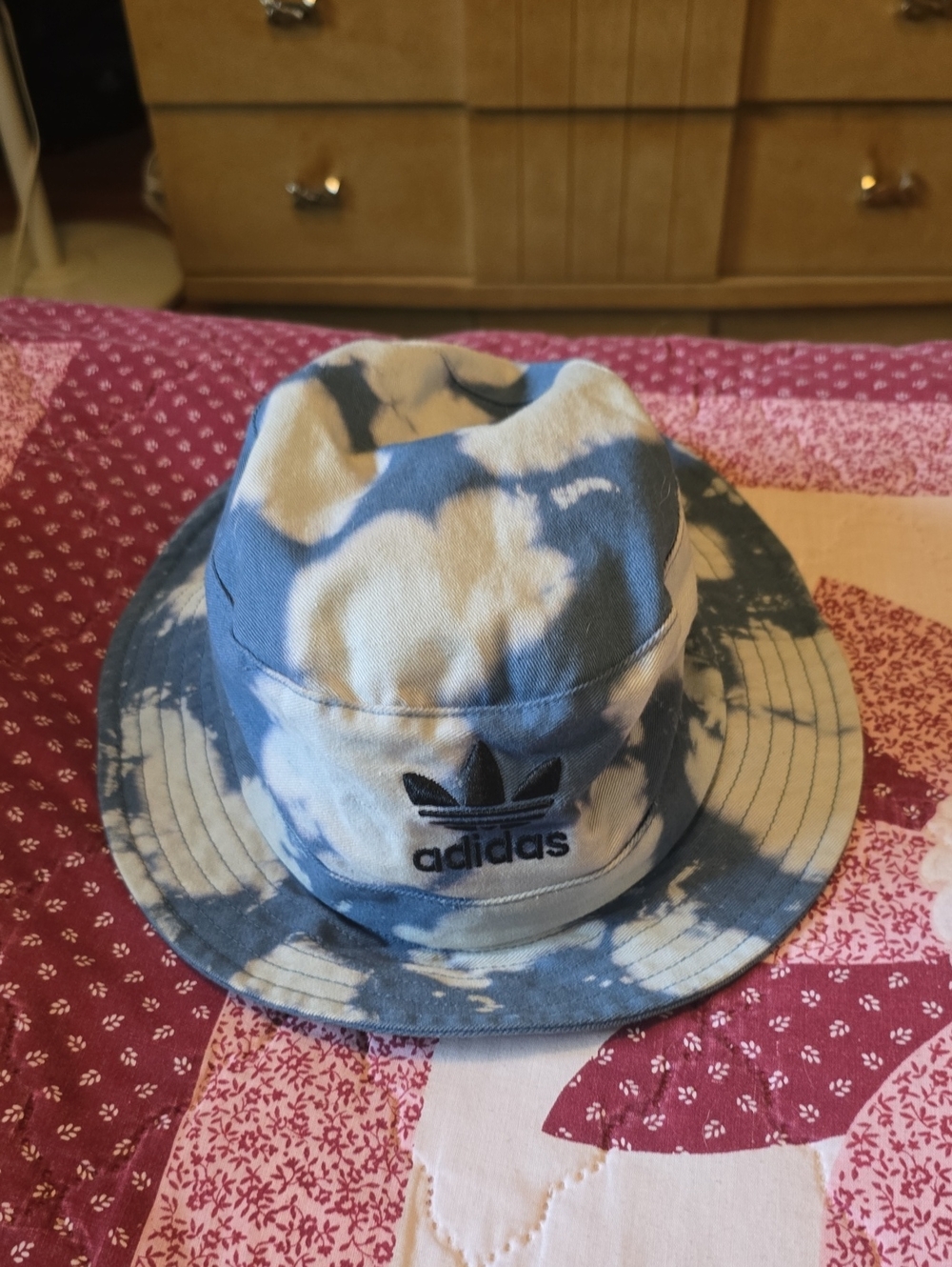 adidas Tie-Dye Bucket Hat in Blue and White